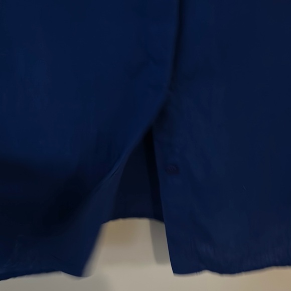 DANA BUCHMAN | Royal Blue Collared Sleeveless Button Down Linen Blouse - Picture 6 of 15